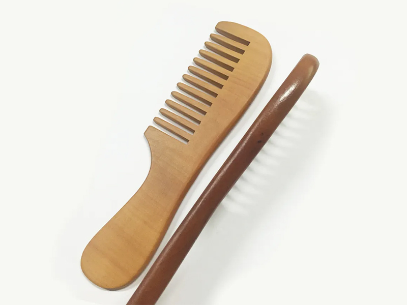 Mini puinen leveä bambukampa