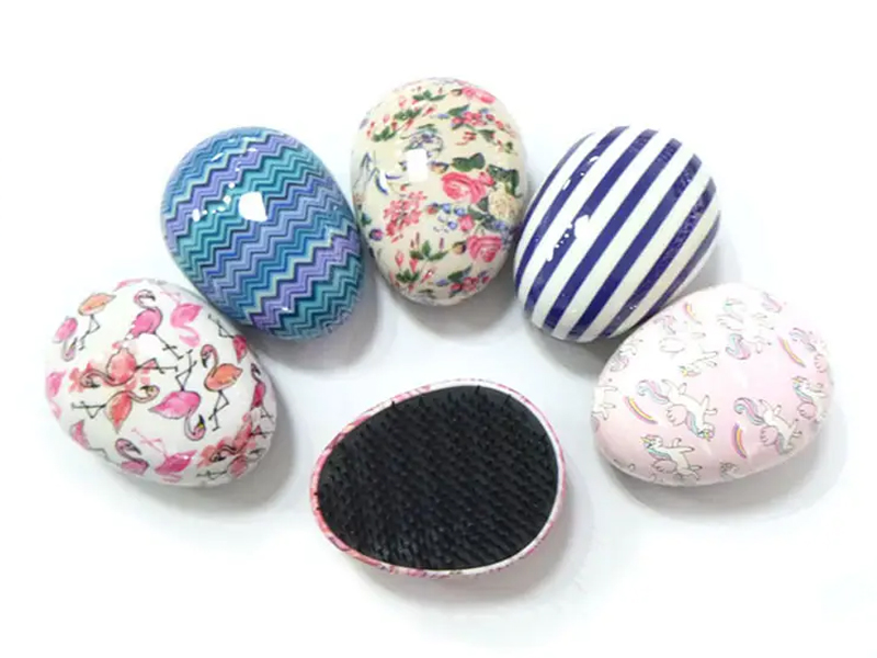Mini Detangling Egg -muotoinen pyöreä hiusharja