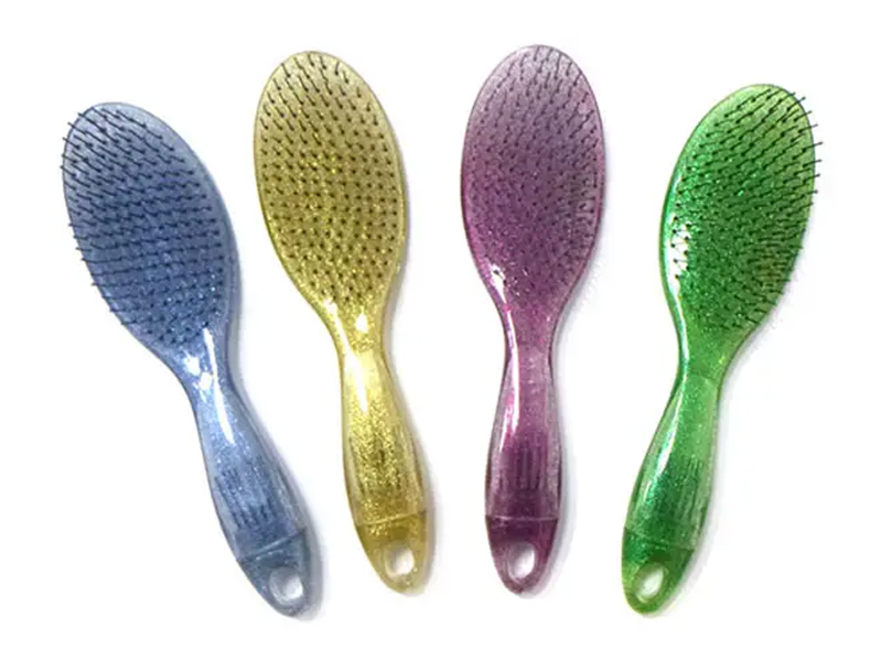 Läpinäkyvä irrottava Glitter-hiusharja