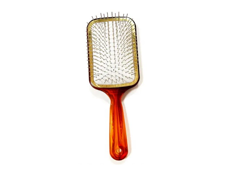 Amber Color Paddle -hiusharja metallineuloilla