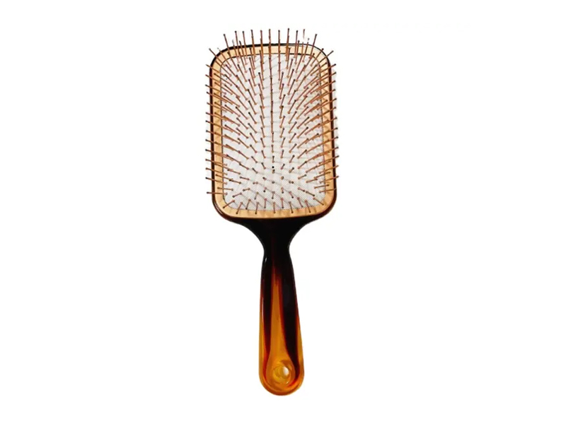 Amber Color Paddle -hiusharja metallineuloilla