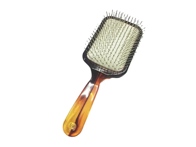 Amber Color Paddle -hiusharja metallineuloilla